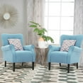 thumbnail image 3 of Spirit up Art 31.5" Wide Fabric Tufted Armchair in Blue, 3 of 7