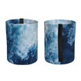 thumbnail image 2 of Wukai Abstract Ocean Waves Print Car Trash Can - Easy to Clean Hanging Garbage Bin - Removable Liner - Leak-Car Garbage Can - Waterproof Trash Can for Car and SUV, 2 of 7