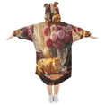 thumbnail image 2 of BZSMCE Wearable Blanket Hoodie Fashion Golden Feline Serenity Home Wear, 2 of 7
