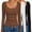 Black/Brown/White, variant on Ekouaer 3 Pack Long Sleeve Shirts for Women Scoop Neck Ribbed Thermal Tops Slim Fit Basic Undershirts