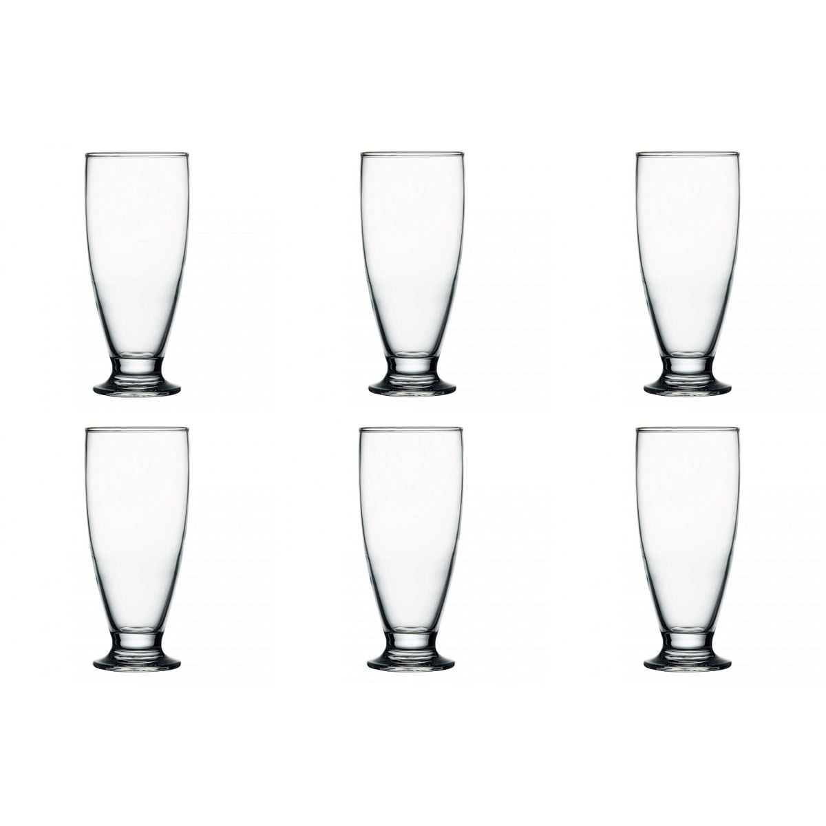 6 Cardinal Pasabahce Footed Highball Pilsner Cocktail Glasses 7.5oz 205929 Set by