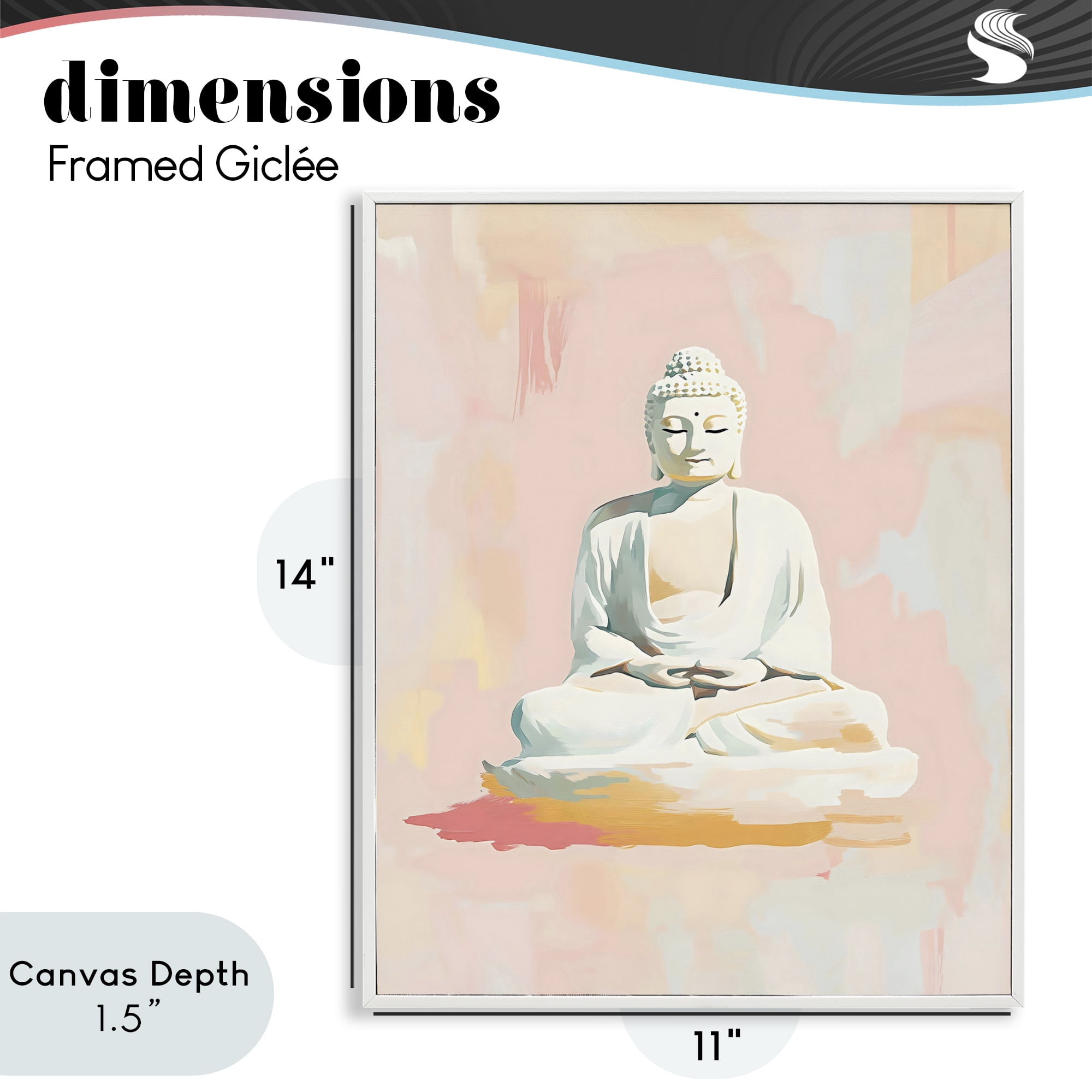 Stupell Industries Pastel Buddha In Quiet Meditation White Framed Giclee Art, design by The Prints Vibe