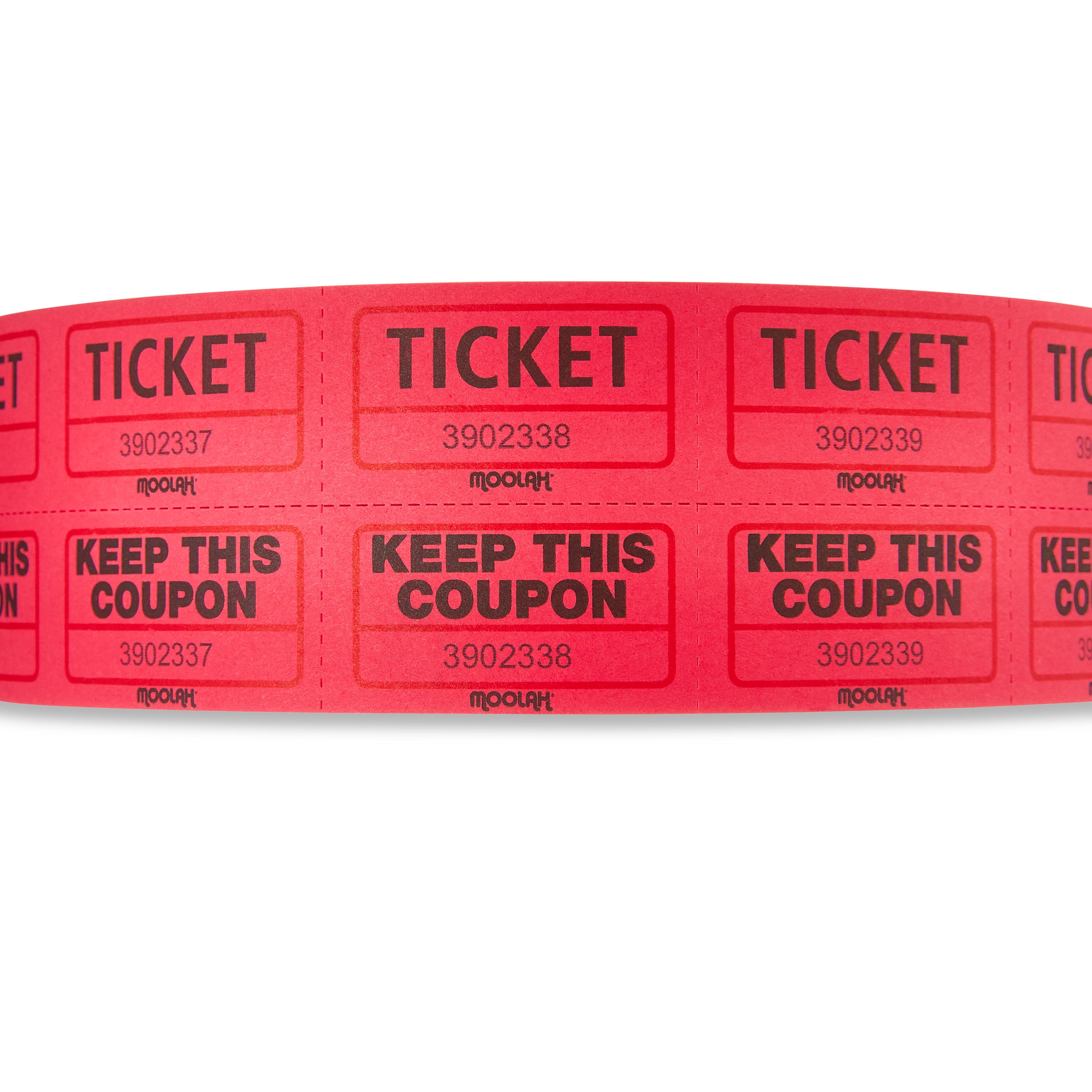 Pen+Gear Double Ticket Roll, Red, Consecutively Numbered
