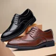thumbnail image 3 of Men's Dress Shoes Genuine Leather, Plain Toe Derby Dress Shoes for Formal, Business, Wedding, Office, 3 of 8