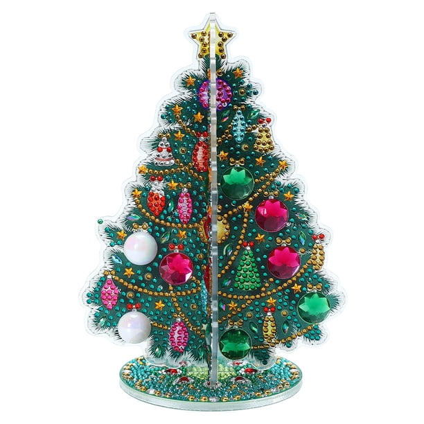 Adorno Mesa Con Pintura Diamantes DIY Navidad Forma Especial