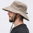 thumbnail image 5 of LQCrafK MAN Men Sun Hat Sun Protection Wide Brim Bucket Hat Waterproof Foldable Boonie Hat, 5 of 12