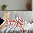 thumbnail image 3 of Wedding Soft Flannel Fleece Blanket, Just Married Hand Writing in Red and Rose with Wedding Rings Celebration, Cozy Plush for Indoor and Outdoor Use, 60" x 80", Fern Green White Red, by Ambesonne, 3 of 5