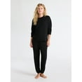 thumbnail image 2 of Joyspun Women's Fleece Drop Shoulder Sleep Top with Long Sleeves, Sizes XS-3X, 2 of 5