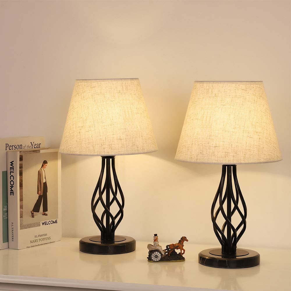 Hydra Table Lamp with Black Base and White Shade