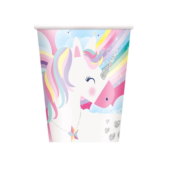 Pink Rainbow Unicorn 9oz Paper Cups, 8ct