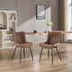 thumbnail image 1 of Set of 2 brown faux leather dining sillas con metal legs y comfy backrest para dining room, 1 of 7