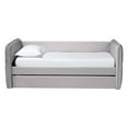 thumbnail image 3 of Baxton Studio Finch Light Gray Velvet Fabric Full Size Daybed with Trundle, 3 of 6