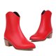 thumbnail image 3 of NECHOLOGY Botas Mujer Adulto Femenino Zapatos Botines para mujer 2023 nueva mujer coreana puntiaguda gruesa con botas occidentales de tacón botas de cuero de Color sólido de tamaño (Red, 6.5), 3 of 6