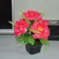 thumbnail image 3 of Coofit Potted Plant Realistic Desktop Artificial Peony Fake Flower for Home Office, 3 of 6
