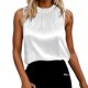 thumbnail image 1 of Camisetas sin mangas de satén para mujer con ribete de encaje - Blusas sin mangas, poliéster-spandex, versátiles para estilos de primavera-verano, 1 of 6