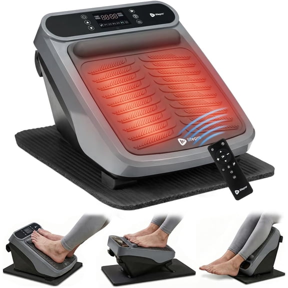 LifePro Foot Massager for Neuropathy – Electric Foot Massager with Heat, Deep Kneading Foot & Calf Therapy, Reflexology, Blood Circulation, and Relaxation - Gray