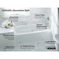 thumbnail image 7 of Kohler K-1184-Ra Devonshire Collection 60" Three Wall Alcove Soaking Bath Tub - Off White, 7 of 7