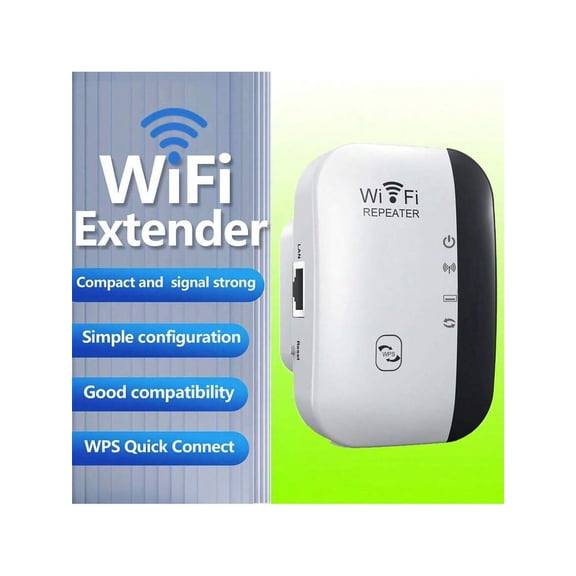 WiFi Range Extender - Boosts Wireless Network Coverage Up To 300Mbps, Long Range Repeater Access Point For Home And Office Use, US Plug