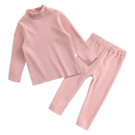 

Toddler Kids Boy Girl Clothes Unisex Solid Long Sleeve Warm Pullover Pjamas Sleepwear Tops Pants Set Outfits Matching Clothes for Family of 4 Girly Baby Clothes Baby Girl Registry Must Haves Teens