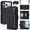 Black, variant on Rugged Wallet Case for iPhone 17 Pro, PU Leather + TPU Phone Cover with Shoulder Strap Kickstand Zipper Pocket Card Slots Cash Pocket RFID Blocking & Hidden Make-up Mirror, Black