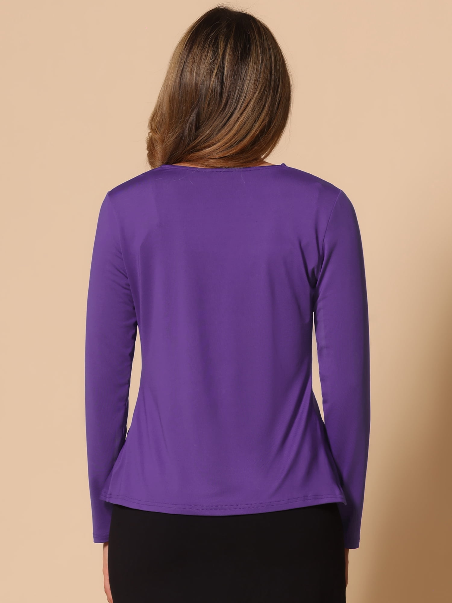 DARING DIVA Women's Tie Front Ruffled Hem Crop Knit Cardigan S Deep Purple