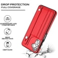 thumbnail image 4 of Nalacover Wallet Case for Samsung Galaxy A13 5G, Business PU Leather Unique Design Wristband Kickstand Credit Card Holder Slots Shockproof Scratch Resistant Phone Case for Samsung Galaxy A13 5G,Red, 4 of 6