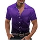 thumbnail image 2 of Blusa y camisa de manga corta con cuello vuelto para hombre, estilo casual, con personalidad, para fiestas de baile, color liso, con solapa y botones, a la moda, blusa de manga corta para hombre, 2 of 8