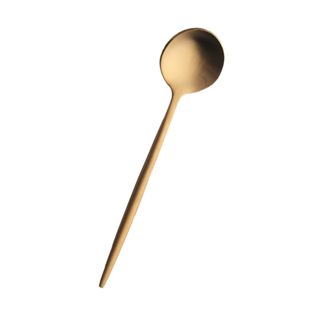Cucharas largas de acero inoxidable para hielo, café y sopa. Oro