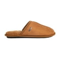 thumbnail image 2 of SWISSBRAND Microsuede Fuzzy House Slippers for Men Indoor Outdoor, Warm Footwear Cozy Mens Slippers, Cognac, 10-11, 2 of 8