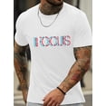 thumbnail image 1 of Focus Stylish Print Summer & Spring Tee For Men, Casual Short Sleeve Fashion Style T-Shirt, Sporty New Arrival Novelty Top For Leisure Tee For Adult, Men, Women, Teen, Teenager, Adolescent,Youth, 1 of 6
