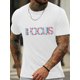 thumbnail image 1 of Camiseta "Focus" con estampado elegante para verano y primavera, informal, de manga corta y estilo moderno, deportiva y novedosa para adultos, hombres, mujeres, adolescentes y jóvenes., 1 of 6