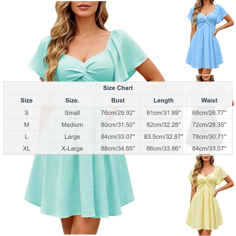 PBFRDSJ Graduation Dress for Young Ladies Twist Front Bowknot Ruffle Summer Dress Elegant A-Line Mini Graduation Gown