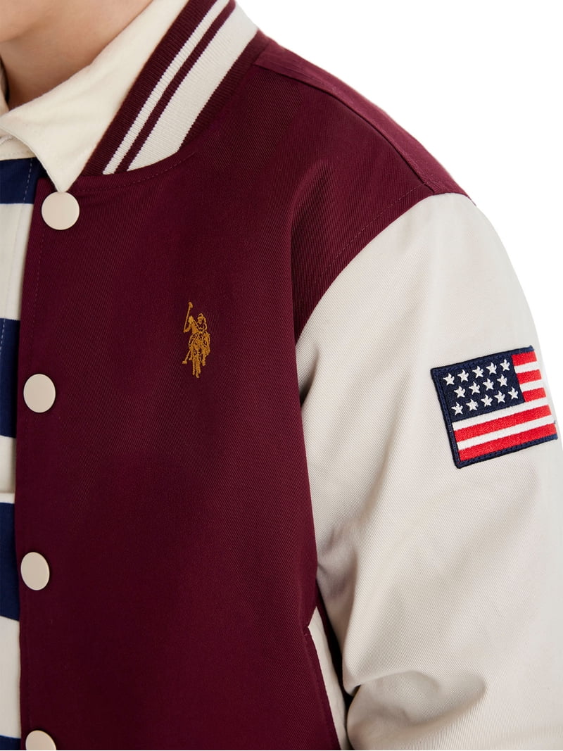 U.S. POLO ASSN. スタジャン Mサイズ レッド U.S. Polo Assn. Boys Baseball Varsity Jacket, Sizes 4-18 - Walmart.com
