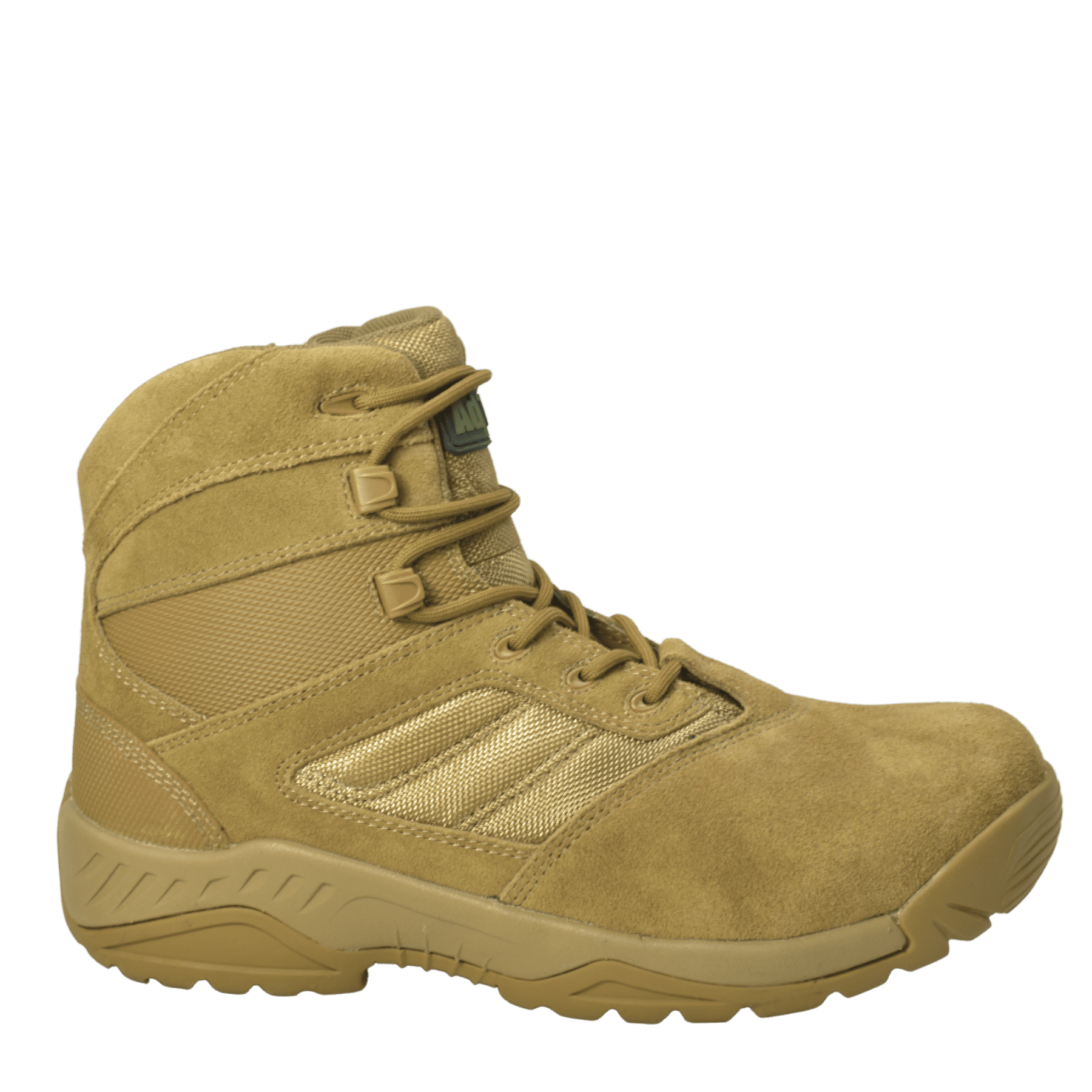 Men's 6" Suede Leather Side Zipper Tactical Boot, Coyote