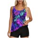 thumbnail image 1 of Conjunto de Bikini de Cintura Alta para Mujeres Color Sólido Correa sin Espalda Bikini Traje de Baño Color Bloqueo Fuera Del Hombro con Sujetadores Acolchados Extraíbles, 1 of 7