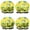 Yellow Cartoon Dinosaurs-1, variant on Shower Caps,White ROAR Text Dinosaurs Pattern Waterproof Shower Cap for Women 4 Pieces,Double Reusable Hair Cover for Shower PEVA Elastic Stretch Hem