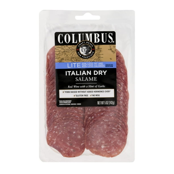 Columbus Sliced Lite Italian Dry Salame, 5 oz