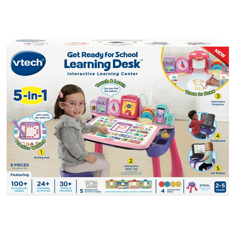VTech Kids' Explore & Write Learning Desk, Pink, Preschool Toy