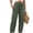 Army Green #014, variant on Linen Pants Women Elastic High Waisted Drawstring Wide Leg Linen Pants Lounge Solid Color Beach Pant with Pockets, L