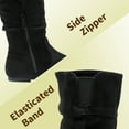 thumbnail image 4 of BURUDANI Girl's Kid's Cute Zipper Flat Heel Mid Calf Boot Shoes BLVD-K BLACK Size 3, 4 of 6