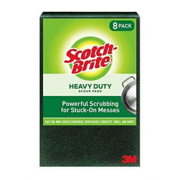 Scotch-Brite Heavy Duty Scour Pads, 8, Green