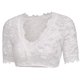 thumbnail image 5 of Gibobby Lencería de encaje para mujer Blusa de mujer para Oktoberfest Blusa negra Dirndl de mujer Blusa de encaje Dirndl elegante(Blanco, XXL), 5 of 5