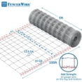 thumbnail image 5 of Fencer Wire Cattle Panel, Hog Panel, Farm Fence, Galvanized Welded Wire Fence Roll 5' x 100', 12.5/10 Gauge, Graduated Mesh (4"-9"), Animal Barrier for Cattle, 5 of 8