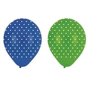 Turtle Party Blue and Green Polka Dot Balloons (6 ct)