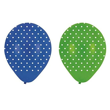Turtle Party Blue and Green Polka Dot Balloons (6 ct)