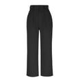 thumbnail image 4 of Bigersell Womens Crop Pants for Summer Women Straight Leg Crop Pants Ladies Casual Long Loose Pant 3/4 Pants Wide Lightweight Baggy Cropped Trousers Black m, 4 of 6