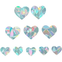 2 Sizes Large Heart Rainbow Window Clings Glass Decals 3D Sun Catcher Stickers Vinyl Film Static Anti-Collision Alert Decal Prevent Birds Strikes for Valentine's Day(4 Inch/6 Inch) 1set