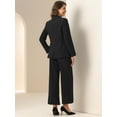 thumbnail image 3 of DARING DIVA Women's Work Blazer Pants Set Business 2 Piece Outfits XS Black, 3 of 6