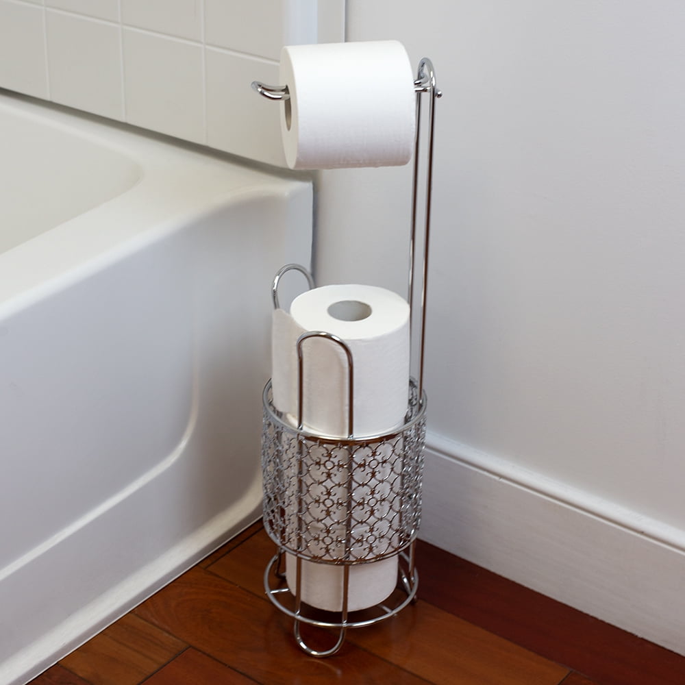 Bathroom toilet paper holder free standing