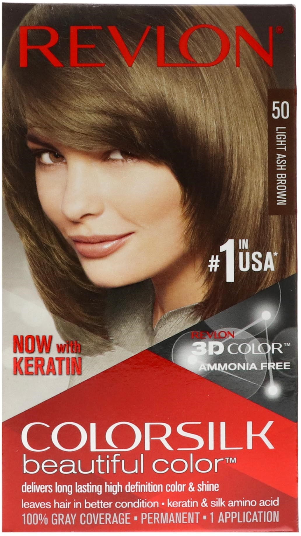 Revlon Colorsilk Luminista Hair Color, 50 Light Ash Brown, 1 Each -  